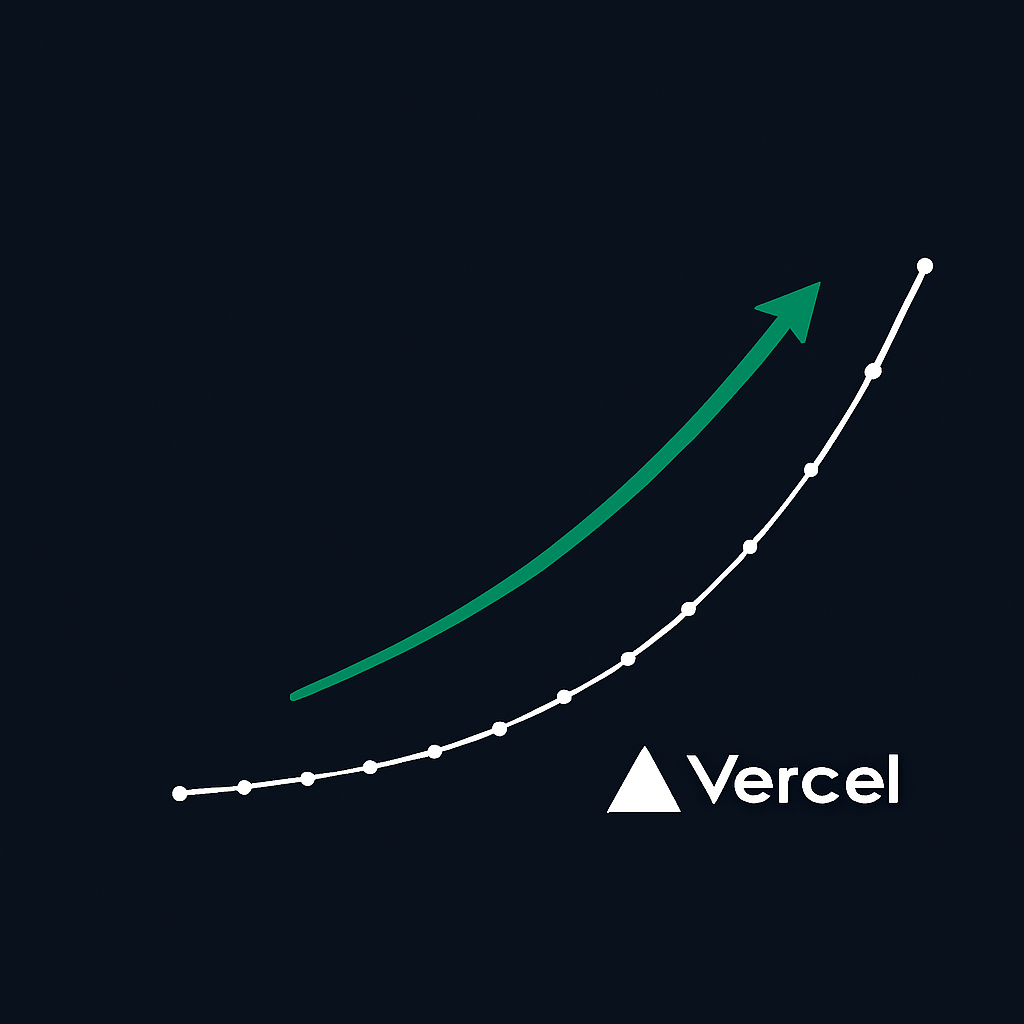 Graph showing Vercel's user growth trajectory with GEO implementation